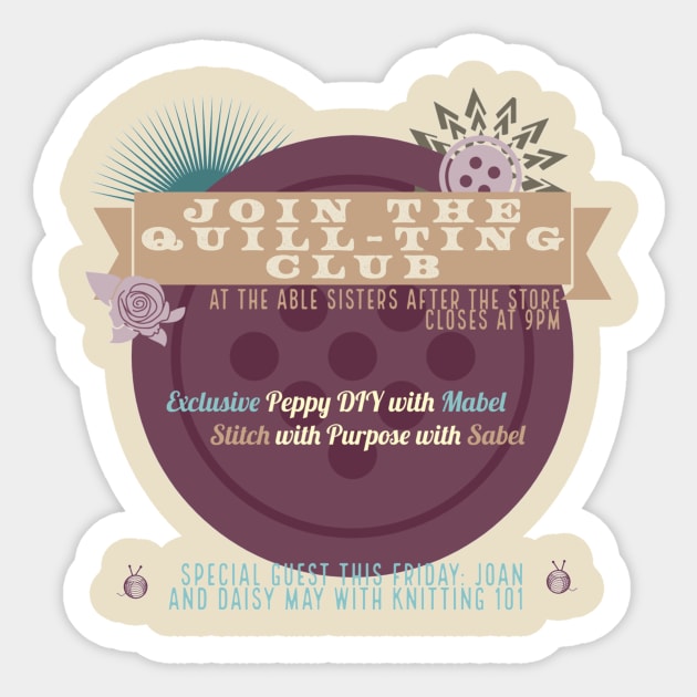 The Quill-Ting Club Sticker by MegBliss